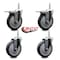 Service Caster 5 Inch Thermoplastic  Rubber Swivel 34 Inch Threaded Stem Caster Set 2 Total Lock Brakes SCC-TSTTL20S514-TPRB-34212-2-S-2 - alternate 3